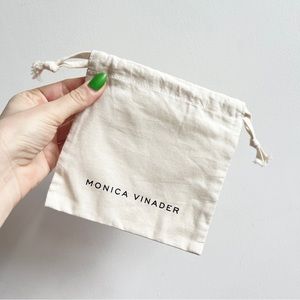 Monica Vinader cream 2 compartment small drawstring cotton dust bag